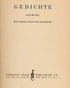 Stefan George. Gedichte. Auswahl.