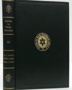 Zelter: Johann-Wolfgang Schottländer. Carl Friedrich Zelters Darstellungen seines Lebens.