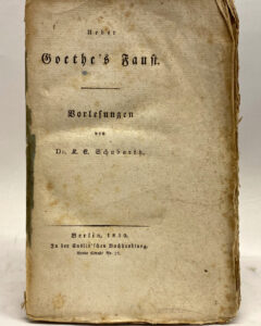 Goethe: K. E. Schubarth. Ueber Goethes Faust.